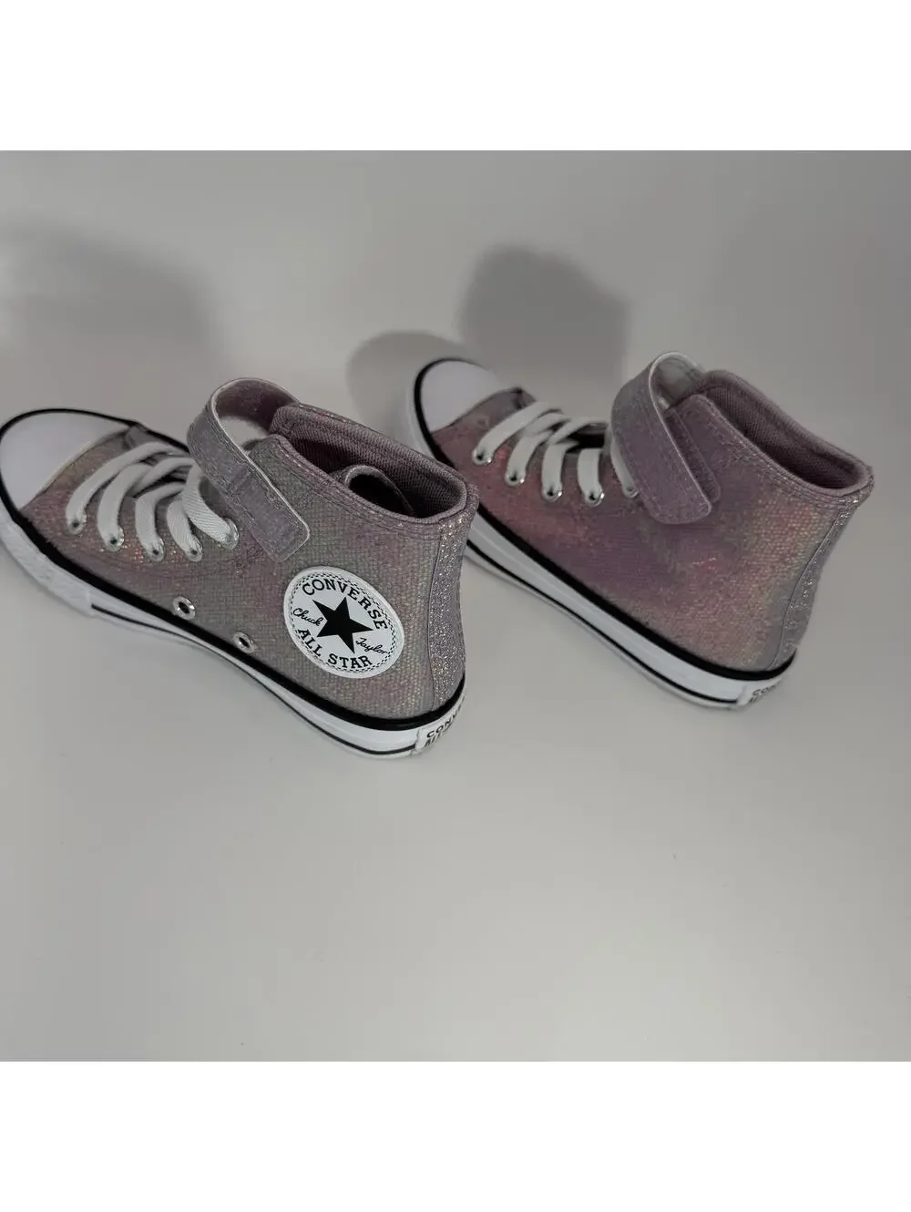 Converse Chuck Taylor All Star High Top Purple Iridescent Glitter Kids Youth 11